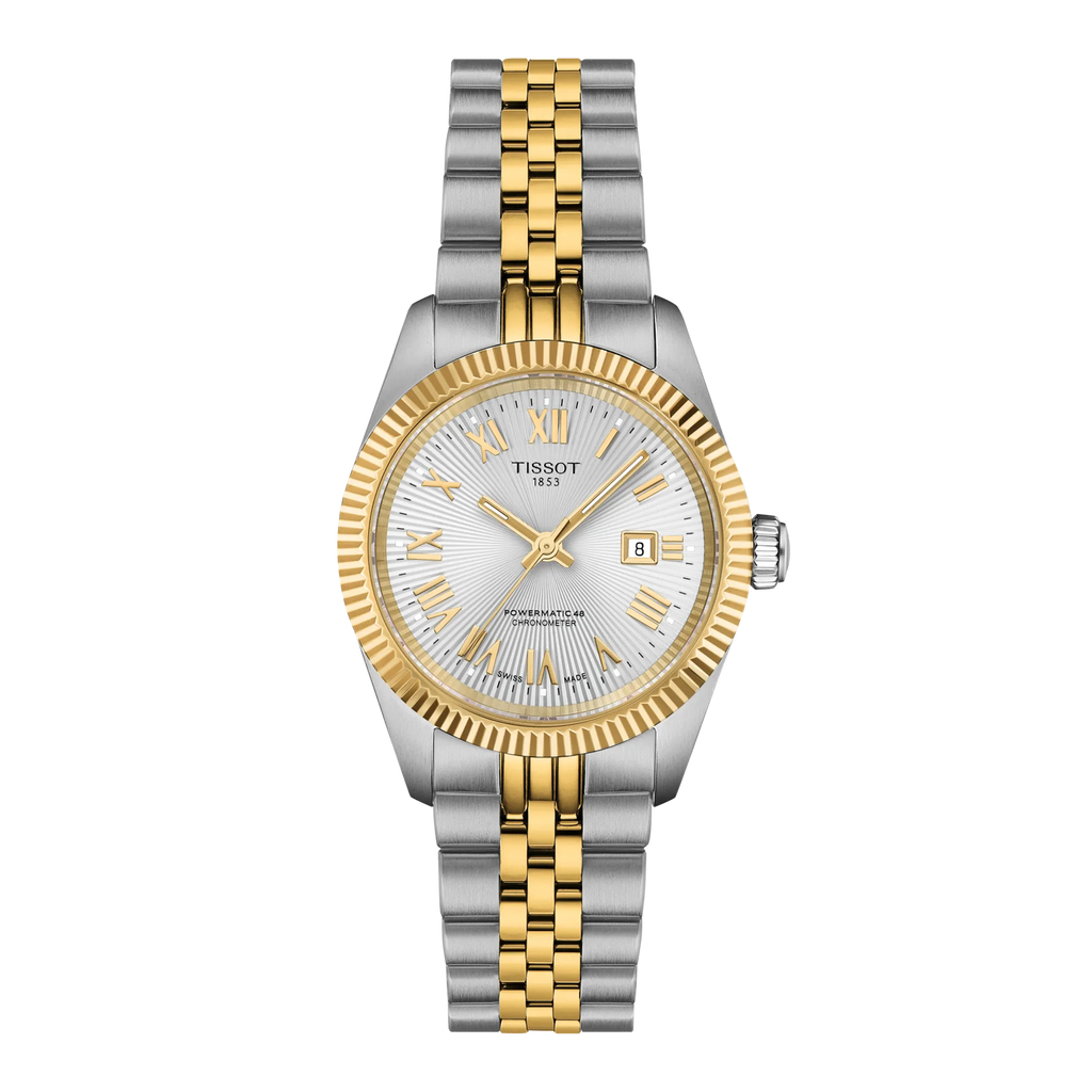 TISSOT BALLADE 30mm SILVER DIAL AUTOMATIC COSC -2 TONES YG PVD