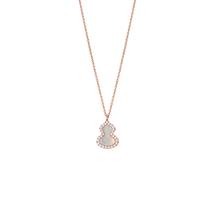 Load image into Gallery viewer, Qeelin Petite Wulu necklace in 18K rose gold with diamonds and mother of pearl