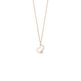 Qeelin Petite Wulu necklace in 18K rose gold with a diamond