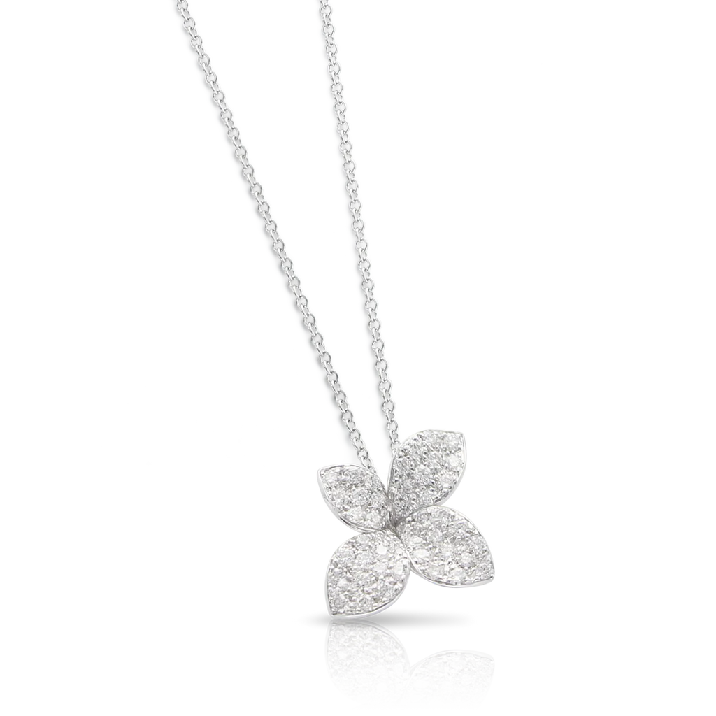 Pasquale Bruni Petit Garden Necklace 18k WG with Diamonds -Small flower