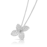 Pasquale Bruni Petit Garden Necklace 18k White Gold with Diamonds, Medium Flower.