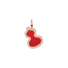 Load image into Gallery viewer, Qeelin Wulu pendant in 18K rose gold with diamonds and red agate