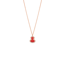 Load image into Gallery viewer, Qeelin Petite Wulu necklace in 18K rose gold with diamonds and red agate