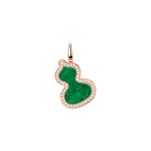 Load image into Gallery viewer, Qeelin Wulu pendant in 18K rose gold with diamonds and jade