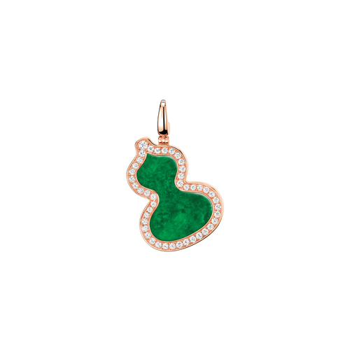 Qeelin Wulu pendant in 18K rose gold with diamonds and jade