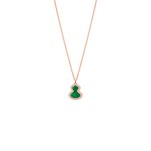 Load image into Gallery viewer, Qeelin Petite Wulu necklace in 18K rose gold with diamonds and jade