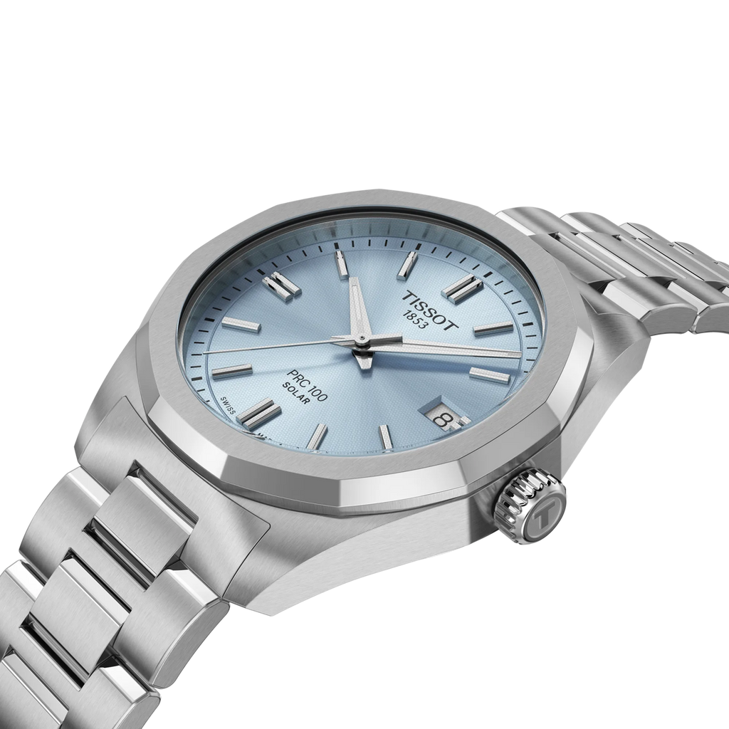 Tissot PRC 100 Solar Quartz 34mm Ice Blue Dial
