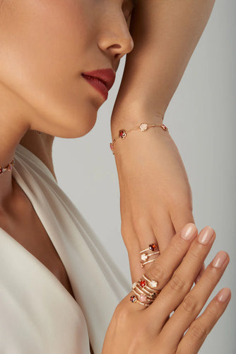 Pasquale Bruni Figlia dei Fiori in 18k Rose Gold with 'Earth' gems and Diamonds.