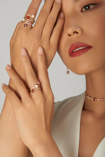 Pasquale Bruni Figlia dei Fiori in 18k Rose Gold with 'Earth' gems and Diamonds.