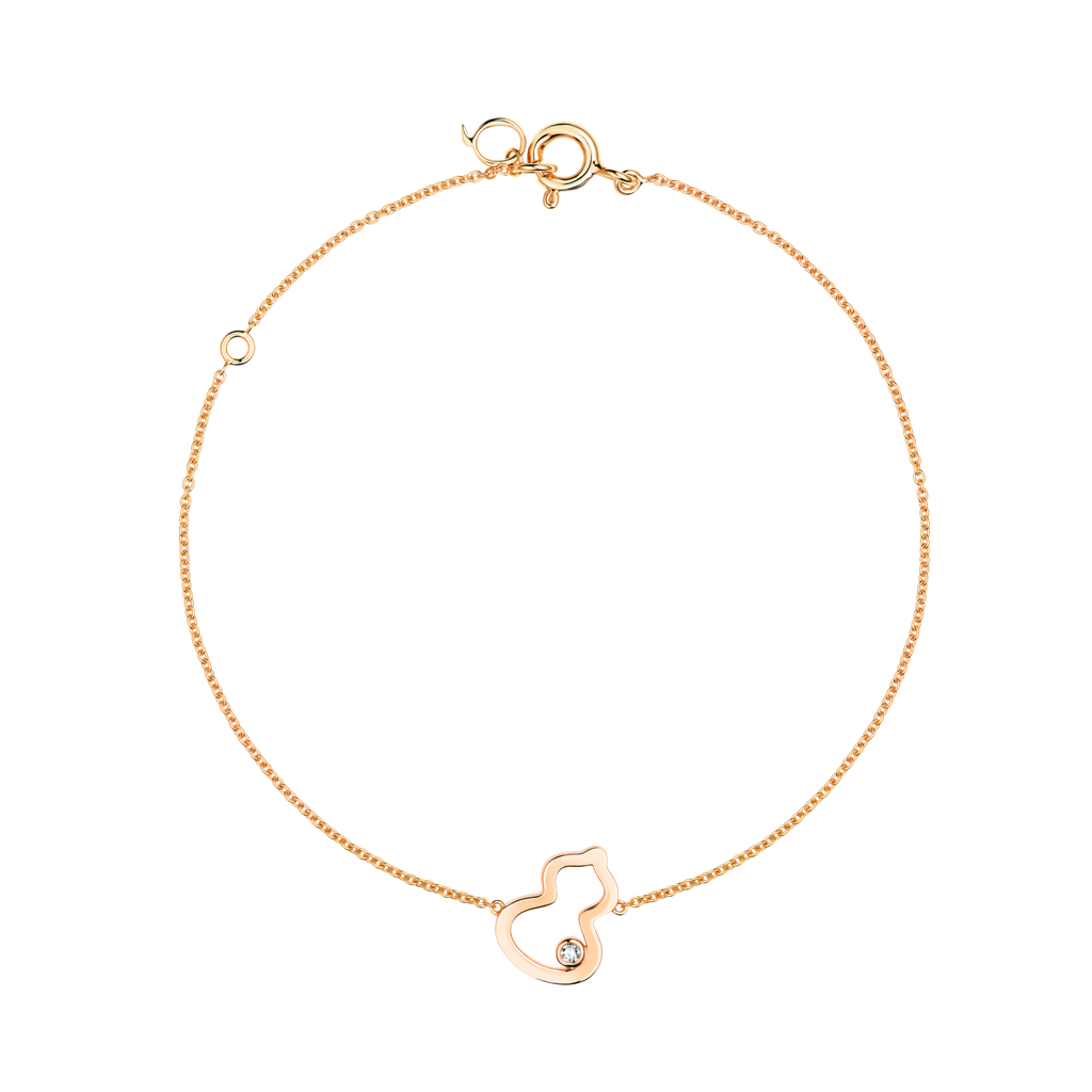 Qeelin Petite Wulu bracelet in 18K rose gold with a diamond