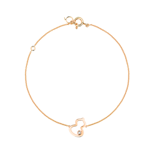 Qeelin Petite Wulu bracelet in 18K rose gold with a diamond