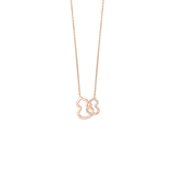 Qeelin Petite Double Wulu necklace in 18K rose gold with diamonds