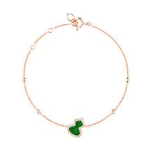 Load image into Gallery viewer, Qeelin Petite Wulu bracelet in 18K rose gold with diamonds and jade