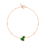 Qeelin Petite Wulu bracelet in 18K rose gold with diamonds and jade