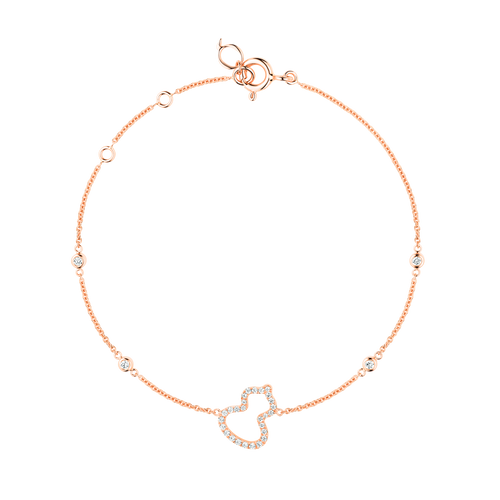 Qeelin Petite Wulu bracelet in 18K rose gold with diamonds