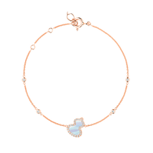 Load image into Gallery viewer, Qeelin Petite Wulu bracelet in 18K rose gold with diamonds and mother of pearl