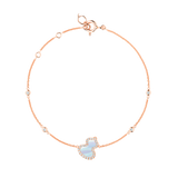 Qeelin Petite Wulu bracelet in 18K rose gold with diamonds and mother of pearl