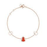 Qeelin Petite Wulu bracelet in 18K rose gold with diamonds and red agate