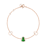 Qeelin Petite Wulu bracelet in 18K rose gold with diamonds and jade