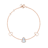 Qeelin Petite Wulu bracelet in 18K rose gold with diamonds and mother of pearl