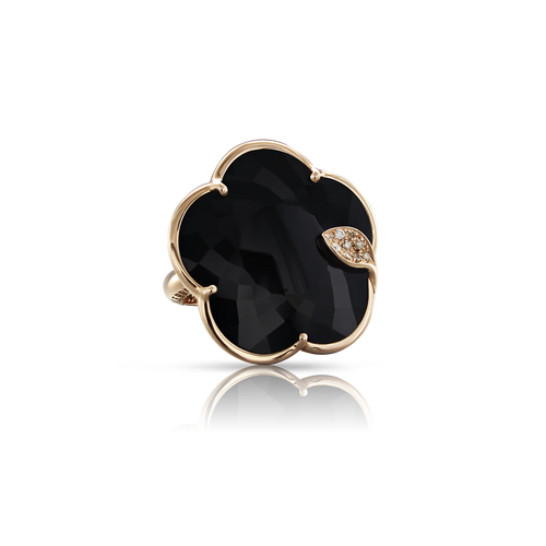 Pasquale Bruni Ton Joli Ring 18k RG with Onxy and Diamonds.