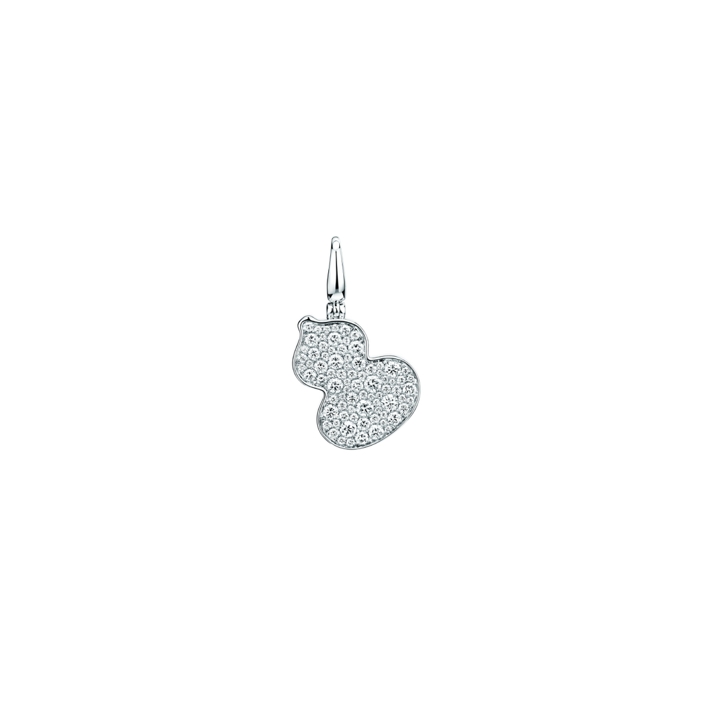 Qeelin Small Wulu pendant in 18K white gold with diamonds