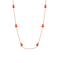Load image into Gallery viewer, Qeelin Wulu 20 inches sautoir necklace in 18K rose gold with red enamel