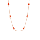 Qeelin Wulu 20 inches sautoir necklace in 18K rose gold with red enamel