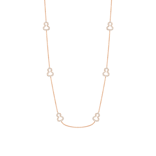 Qeelin Wulu 22 inches sautoir necklace in 18K rose gold with diamonds