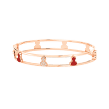 Load image into Gallery viewer, Qeelin Wulu bangle in 18K rose gold with diamonds and red agate
