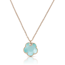 Load image into Gallery viewer, Pasquale Bruni Petit Joli Necklace in 18k RG with Sea Moon gem and Diamonds.