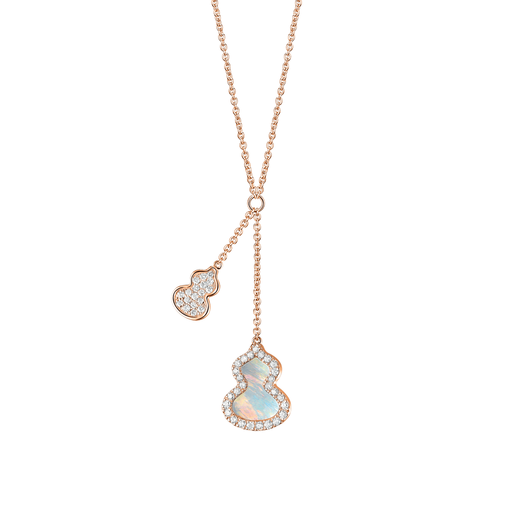 Qeelin Petite Wulu necklace in 18K rose gold with diamonds Qeelin Petite Wulu necklace in 18K rose gold with diamonds