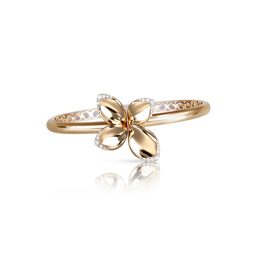 Pasquale Bruni Giardini Segreti Bracelet in 18k Rose Gold with Diamonds, Small Flower.