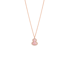 Load image into Gallery viewer, Qeelin Petite Wulu necklace in 18K rose gold with diamonds and pink opal