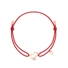 Load image into Gallery viewer, Qeelin Wulu bracelet in 18K rose gold with diamond on red cord