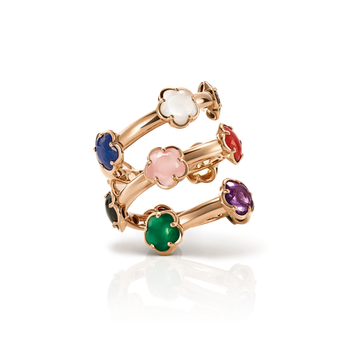 Pasquale Bruni Figlia dei Fiori Ring in 18k Rose Gold with multi gems and Diamonds