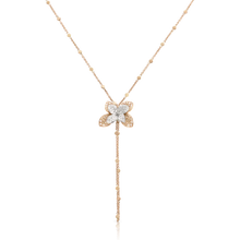 Load image into Gallery viewer, Pasquale Bruni Petit Garden Libellule Necklace in 18k Rose &amp; White with Diamonds