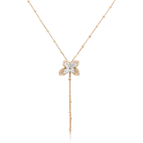 Pasquale Bruni Petit Garden Libellule Necklace in 18k Rose & White with Diamonds