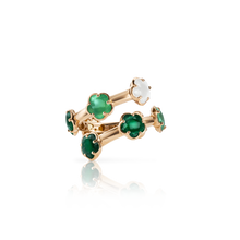Load image into Gallery viewer, Pasquale Bruni Figlia Dei Fiori Ring in 18k Rose Gold with Green Agate, White Moonstone, Malachite, Chrysoprase, Prasiolite, Green Aventurine and Diamond.