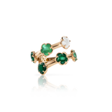 Pasquale Bruni Figlia Dei Fiori Ring in 18k Rose Gold with Green Agate, White Moonstone, Malachite, Chrysoprase, Prasiolite, Green Aventurine and Diamond.