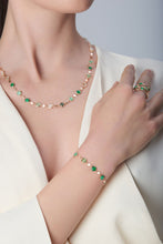 Load image into Gallery viewer, Pasquale Bruni Figlia dei Fiori in Bracelet in 18k Rose Gold with Green Agate, White Moonstone, Malachite, Chrysoprase, Green Aventurine, Prasiolite, Moss Agate and Diamond.