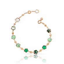 Load image into Gallery viewer, Pasquale Bruni Figlia dei Fiori in Bracelet in 18k Rose Gold with Green Agate, White Moonstone, Malachite, Chrysoprase, Green Aventurine, Prasiolite, Moss Agate and Diamond.