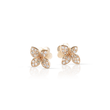 Load image into Gallery viewer, Pasquale Bruni Petit Garden Stud earrings in 18k Rose Gold with White and Champagne Diamonds Micro Flower