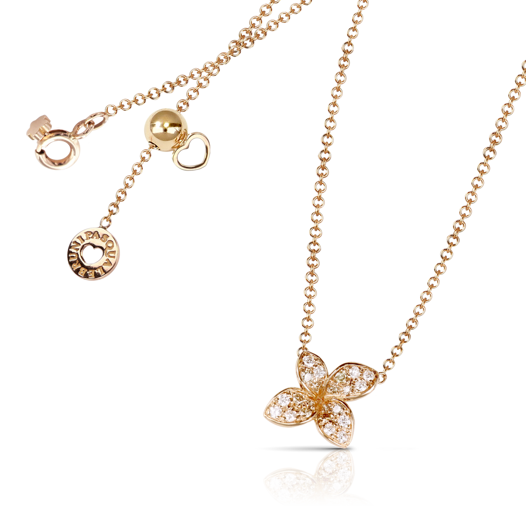 Pasquale Bruni Petit Garden Necklace 18k Rose Gold with Diamonds -Mirco flower