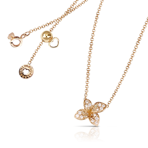 Pasquale Bruni Petit Garden Necklace 18k Rose Gold with Diamonds -Mirco flower