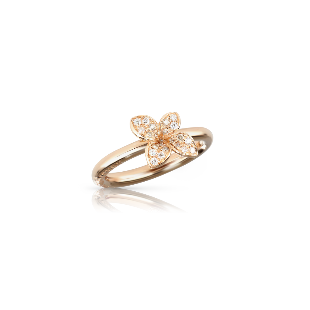 Pasquale Bruni Petit Garden Ring in 18k Rose Gold with Diamonds -  Mirco Flower