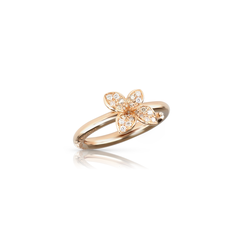 Pasquale Bruni Petit Garden Ring in 18k Rose Gold with Diamonds -  Mirco Flower