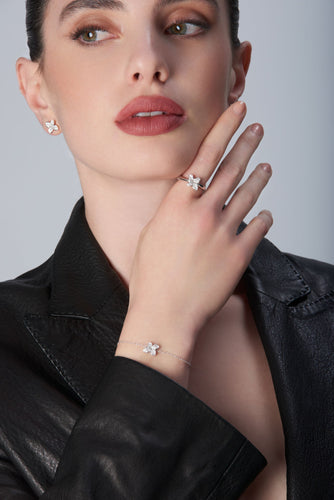 Pasquale Bruni Petit Garden Bracelet in White Gold and Diamond -Mirco Flower