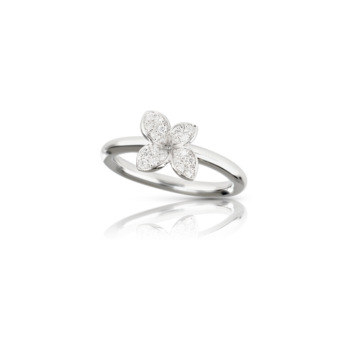 Pasquale Bruni Petit Garden 18k White Gold diamonds ring Micro flower