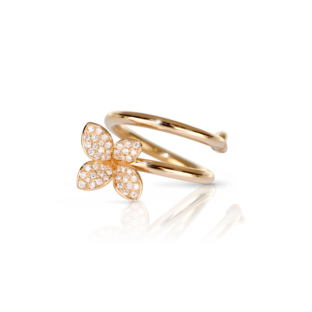 Pasquale Bruni Petit Garden diamonds Rose Gold Ring  Micro Flower